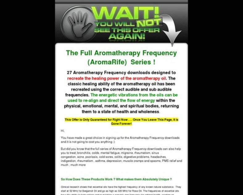 Aromatherapy Frequencies One Time Offer