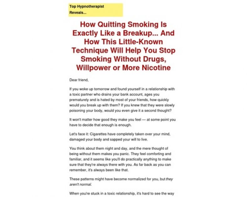 The Smoking Breakup Plan – Stop Smoking Today!