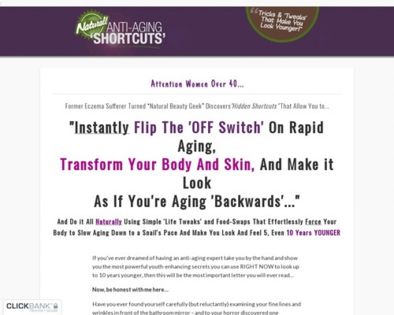 Natural Anti-Aging Shortcuts – NEW High-Converting Anti-Aging Offer!